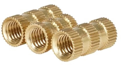 Einpressmuttern Messingeinsatzmutter, Heißschmelzmutter, Rändelgewinde, Wärmespritzguss, Einbettung, Kupfermutter for 3D-Druck, M2, M2,5, M3, M4, M5, M6, M8, M10(Length 7mm,M6(OD10mm) 10Pcs)