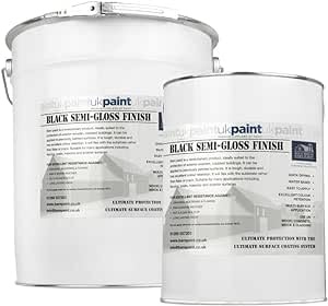 5 Litres - Black Semi-Gloss Acrylic Barn Paint - UKPAINT