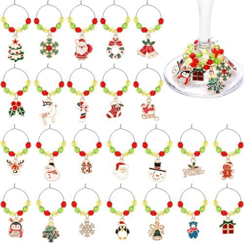 JUNEBRUSHS Wine Charms, Wine Glass Charms for Stem Glasses