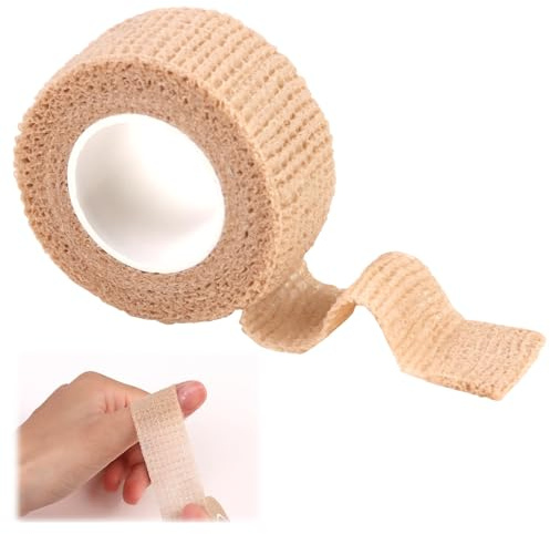 Cohesive Finger Tape Self Adherent Cohesive Bandages Breathable Elastic Athletic Tape for Protect Finger and Wrist Veterinary Treatment Protective Furniture 2.5cm Wide x 4m Long (Skin Color)