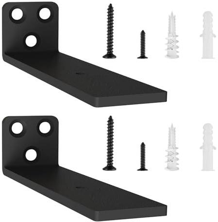 2 Pezzi Supporti per Scaffali, Staffe per Mensole Pesanti, Supporti Mensola Reggi Mensola Porta Mensole da Muroper la Casa, la Cucina e l'ufficio | 15cm, Portata 70 Kg (Nero) 6in