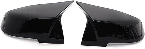 YyQFMA8 Auto Spiegelkappen für BMW Series 1 2 3 4 X M 220i 328i 420i F20 F21 F22 F23 F30 F32 F33 F36 X1,Auto Rückspiegel Seite Glas Spiegel Abdeckung Trim Ersetzen Zubehör.,A-2pcs Black