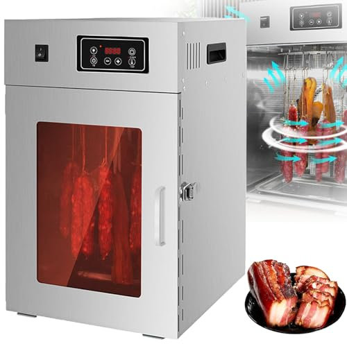 Commercial 14 Hooks Food Dehydrator, Dry Ager Refrigerator for Meat,Stainless Steel Biltong Box Drying Cabinet for Jerky, Beef, Chicken, Meat, Fruit, Herbs