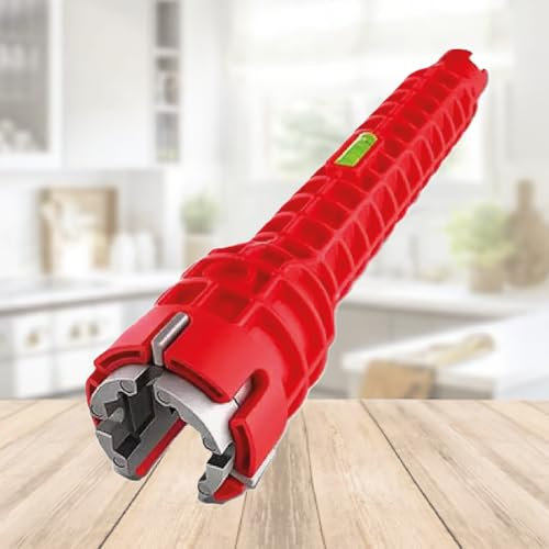 Waka Tienda Llave multifuncional. Herramienta de fontanería universal con aireador de grifo desmontable (16/18/20/22mm). Material ABS resistente y mango antideslizante. Ideal para reparaciónes