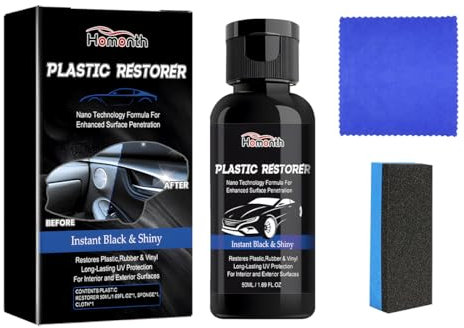 Back to Black Car Plastic Restorer 50ML Car Interior Plastic Scratch Repair Refreshing Coating Prevents Drying Aging for Cars Suitable for Cars, Trucks, Motorcycles, Etc