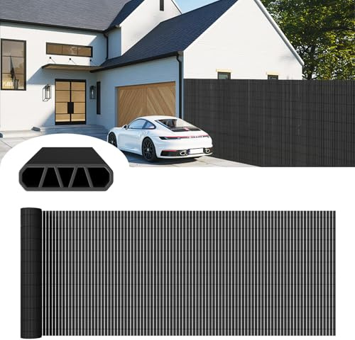 PVC Sichtschutzmatte Wetterfest 180x300cm, Sichtschutzzaun mit Kabelbindern Wasserdicht, Outdoor Sichtschutz für Garten-Balkon-Terrasse, Windschutz Doppelte Verstärkung, Balkonverkleidung, Anthrazit