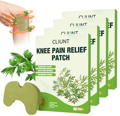 CLIUNT 40pcs Pain Relief Patches, Knee Patches for Pain Relief, Herbal Heat Patches for Arthritis, Relieves Muscle Soreness in Knee, Neck, Shoulder