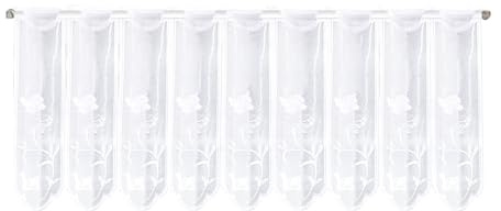 Werownsgso Piccole tende in stile retrò, 130 x 45 cm, tenda da bistrò, in tulle, con fiori ricamati in tinta unita, calde e trasparenti, adatte per cucina, camera da letto, studio