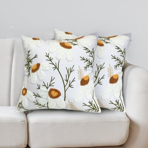 Traziewell Floral Cushion Cover Decoration Throw Pillow Case Decor Home Livingroom Bedroom Couch Sofa 18x18 45x45cm Embroidered Cushion Covers T306