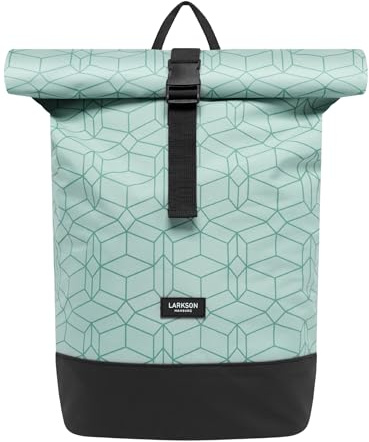 LARKSON Rucksack Damen & Herren Mint - Janne - Rolltop Rucksack mit Laptopfach für Uni, Arbeit, Reise & Fahrrad - Backpack Tagesrucksack Mittelgroß - Wasserabweisend