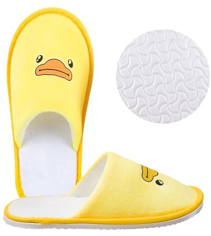 Chaussons Hotel Enfant, Chaussons de Coton de Canard Mignon Antidérapant Pantoufles Invités Avec Semelles Épaisses de 7mm Chaussons Réutilisables Garçons Filles Enfants pour Voyager Maison Hôtel Invit