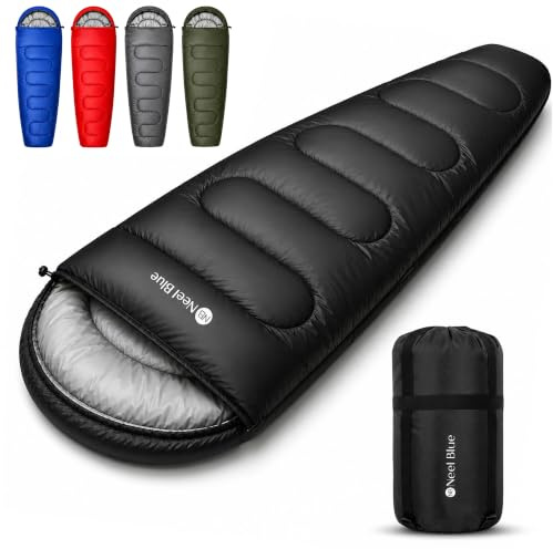 Trimming Shop Mummy Sleeping Bag 6ft Adults 3-4 Season -Black