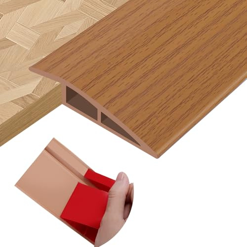 Übergangsprofil selbstklebend Türschwellenrampe Übergangsprofil Höhenausgleich PVC Übergangsleiste Boden Türschwellen Leiste Abdeckleisten für Fußböden Schwellen (Gelb Holzmaserung, 20mm×1m)