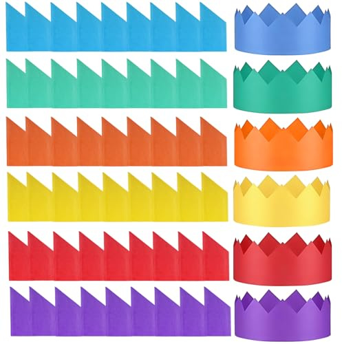 60pcs Christmas Cracker Hats for Kids Adults,Paper Crowns Tissue Paper Hats for Christmas Crackers Fillers,DIY Xmas Cracker Hat for Make Your Own Novelty Xmas Crackers Stocking Fillers Party Favours