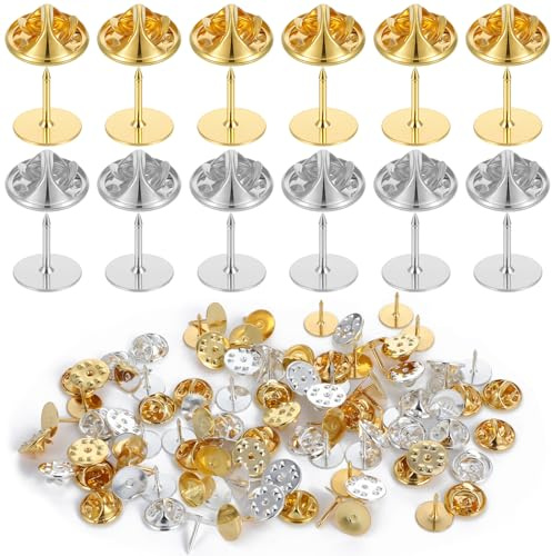 LXUEJIE 50 Paar Schmetterling Pin Clutch, Pin Verschluss Sicherungsstifte Schmetterling Kupplung Verschlüsse Butterfly Clips für DIY Krawatten Jacken Hüte Taschen