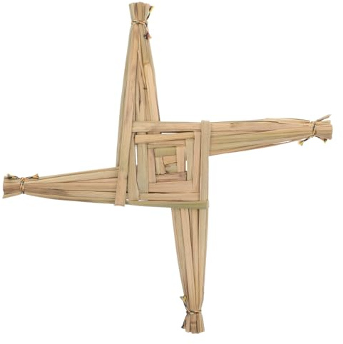 JECOMPRIS Cruz de Santa Brígida Tejida Mano de Paja Cruz Irlandesa Tradicional para Decoración de Hogar Amuleto de Bendición para Celebraciones de Temporada