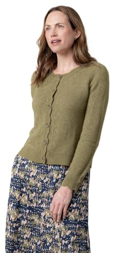Lily & Me Layla Pointelle Knit Cardigan - Moss - Size 12