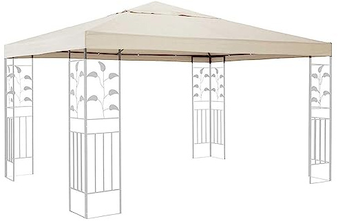Toldo impermeable de repuesto para cenador, cubierta de techo de pabellón de 1 nivel, tela de poliéster 300D con parte superior ventilada para patio y porche de verano, refugio beige al aire libre