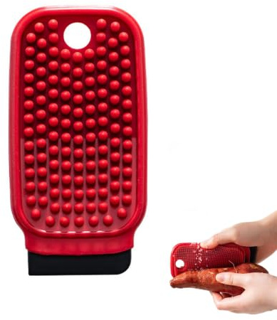 Schwämme Silikon, Zweiseitig Geschirrspülbürste, Antibakterieller Spülschwamm, Vielseitige Reinigungsschwämme für Küchen, Geschirr, Gemüse, Obst (Rot 2)