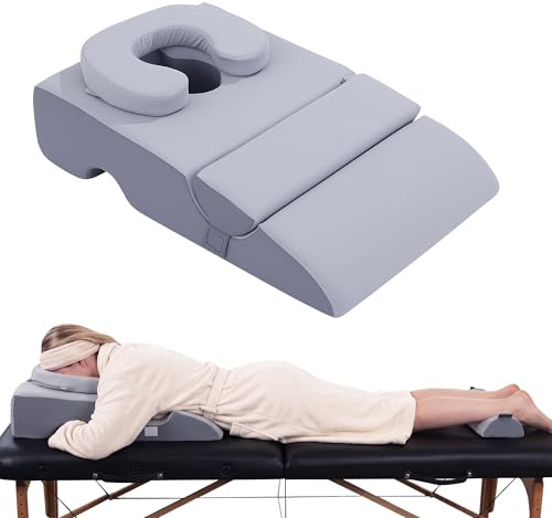 TOPROUD Massage-Liegekissen mit Brustaussparung, Memory-Schaum Bauchschlafkissen mit verstellbarem Gesichtskissen – Ergonomisches Liegekissen für Massageliegen & Zuhause, Rutschfester Boden