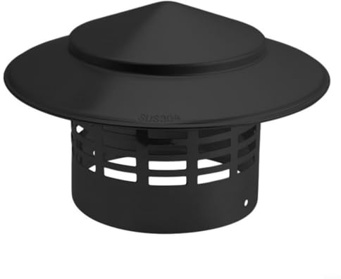 ZiStarlilife Stainless Steel Chimney Cap, 75/110/160/200mm Roof Exhaust Vent Hood With Mesh Screen, Rainproof Windproof Air Outlet Cover For Home Garden Ventilation Systems(160mm)