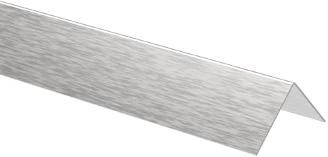 Edelstahl Winkelprofil für Kantenschutz (15x15 x 1000 mm, 0,8mm stark) - Edelstahl Winkel Leiste als Abschlussleiste und Kantenschoner für Wand - Kantenschutzprofil Eckschiene