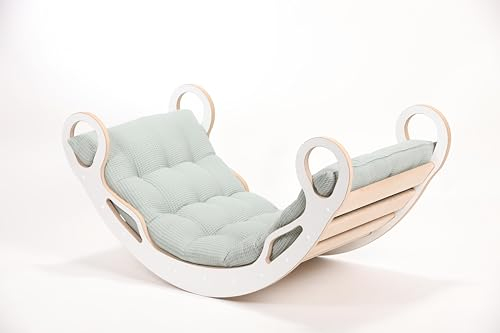Need Sleep Zosia Kletterbogen mit Kissen für Kinder 36,5x75x42cm - Klettergerüst Indoor ab 1 Jahr MDF| Kinderwippe Holz Wippe Montessori Spielbogen Holzspielzeug | Klettern Balance Kinder (M)