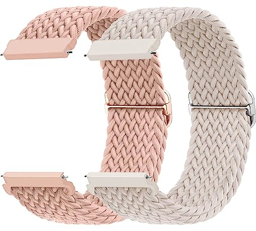 20mm Armband für Samsung Galaxy Watch 7/6/5/4/FE 40mm 44mm/Watch 4/6 Classic 47mm 43mm 46mm 42mm/5 Pro 45mm/3 41mm/Active 2,2ST Geflochtenes Nylon Uhrenarmband für Garmin Vivoactive 5/3/Venu 2 Plus