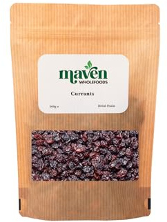 Maven Wholefoods Currants 500g | Natural Dried Currants | High Fibre Fruit Snack | Vegan & GMO Free | Ideal for Baking, Cooking & Breakfast Recipes