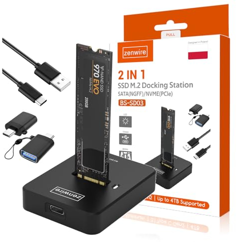 Zenwire Adaptateur SSD M.2 USB - Convertisseur NVMe et SATA vers USB, Haute Vitesse 10 Gbps, Compatibilité Universelle, Facile à Utiliser pour Mise à Niveau PC et Transfert Rapide