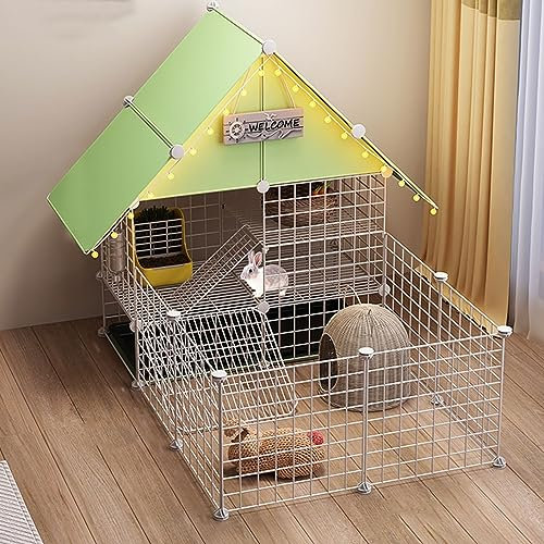 LIFENGFF Kaninchenkäfige für draußen, groß, DIY-Gehege, Katzenlaufstall für drinnen, Abnehmbarer Metalldraht, Laufstall für Kleintiere mit Tür, Käfige für Kaninchen, Meerschweinchen, Welpen, Kätzchen