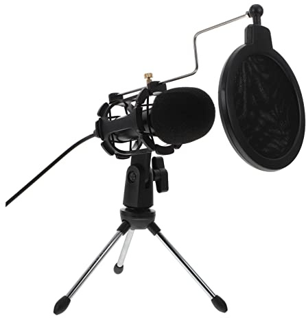 NUOBESTY 3.5mm Condenser Microphone Podcast Mic Mini Microphone for Pc Desktop Laptop Streaming Recording Gaming