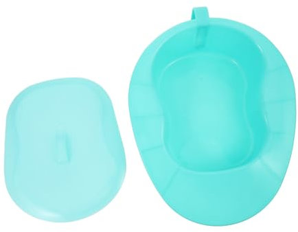 WRITWAA Portable Bedpan Pp Material Light Green with Lid Comfortable and Sturdy Design for Elderly and Women for Hospitals and Nursing Homes Use