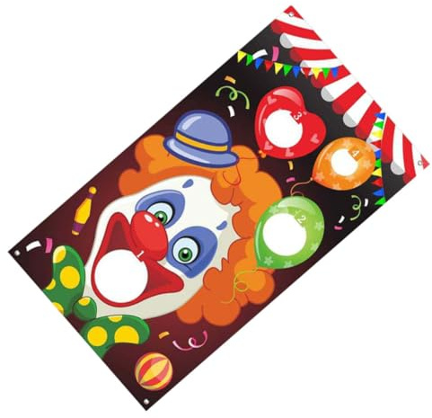 Mikinona Gioco da Lancio Sacchi di Sabbia 3 Pezzi, Bandiere da Appendere Clown in Poliestere, Stendardo da Circo Leggero e Portatile per Feste e Attività All’aperto Colore Colore Casuale