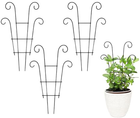 Graticcio Per Piante Rampicanti Da Interno | 4 Pezzi Piccoli Tralicci in Metallo per Coltivazione Verticale | 35.5 Cm Pali Per Fiori In Vaso - Per Interno Balcone Patio Vasi Monstera Fiori Vite Clemat