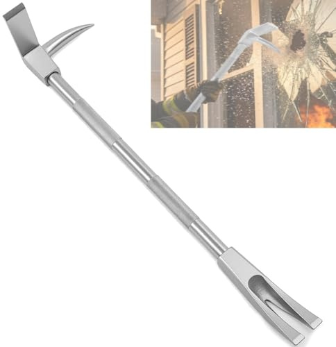Halligan Tool 3 en 1, Palanca de Bombero de 30/36/24 con Horquilla con Punta de Hacha, Palanca de Entrada Forzada de Acero con Alto Contenido de Carbono para demolición y Rescate(61cm)