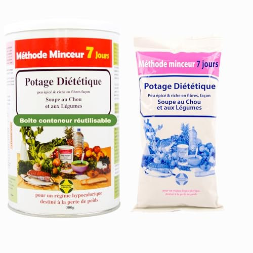 28 Soupes au Chou, Maté Vert. Perte de Poids durable. Brûler-Eliminer les Excès. Riche en Protéine, Fibres, Sans Graisse. (1x300g) Cure Éclair Méthode Minceur 7 Jours. Naturel. Efficace. Annedelona