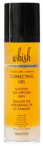 Whish Coconut Milk + Verbena Correcting Gel - Soothes sun exposed skin, reduces the appearance of UV damage, Moisturizes & Corrects with Organic Aloe & Manuka Honey
