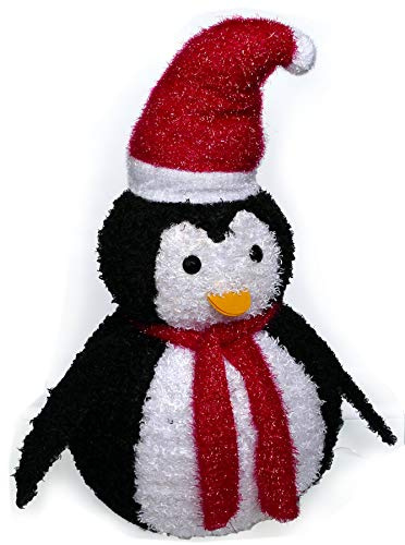Gartenpirat Beleuchteter Pinguin 80 cm hoch 60 LED warmweiß mit Timer Lichterfigur Weihnachtsdekoration Weihnachten innen außen
