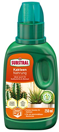 Substral Kakteen Nahrung, Flüssigdünger für Kakteen, Sukkulente und Bonsai mit natürlichen Biostimulanzien, 250 ml, Grün