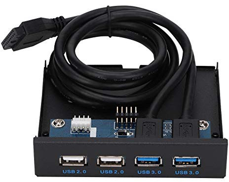 ASHATA 2 Ports USB 3.0 + 2 Ports USB 2.0 Panneau Avant 3,5 Pouces du Panneau Avant du Lecteur USB Lecteur de Disquette d'extension Panneau Avant