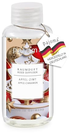 pajoma® Raumduft Nachfüllflasche Apfel-Zimt 4x 100 ml | Nachfüller für Lufterfrischer | intensiver und hochwertiger Duft in Premium Qualität