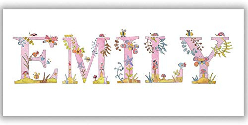 Personalised Girls Door Sign Metal Name Plate – Kids Bedroom Decor- Unicorn Rainbow Birthday Gift UK- More Designs (Woodland Letter)