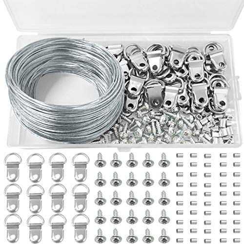 Bilderhaken zum Aufhängen von Bildern mit D-Ringen, Crimpschlaufe, 30M