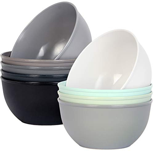 Youngever 9 Paquetes de Cuencos Plástico 300 ML, Cuencos pare Niños, 9 Colores (Urban)