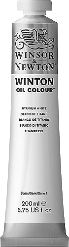 Winsor & Newton 8840010 Winton, feine hochwertige Ölfarbe - 200ml Tube mit gleichmäßiger Konsistenz, Lichtbeständig, hohe Deckkraft, Reich an Farbpigmenten - Titanweiß