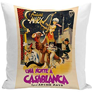 Fabulous Kissenbezug Altes Italienisches Film-Plakat eine Nacht in Casablanca Retro Cinema Weinlese 40x40cm