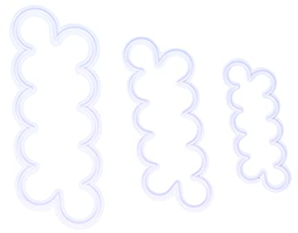 3PCS 3D Rose Petal Cutter, Plastic Rose Flower Cutter Cake Decorating Flower Fondant Mould Fondant Icing Tool Petal Cookie Cutters Roses Mould for Cake Decorating