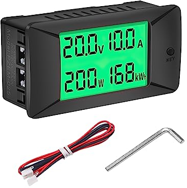 DEWIN Ampèremètre Numérique Voltmètre,PZEM-025 Compteur électrique DC Voltmètre Testeur de Batterie Wattmètre D'énergie électrique 0~300A/300V (50A)