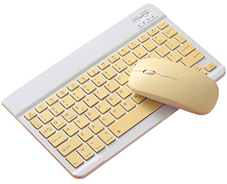 NA Peigne clavier souris Bluetooth 2,4 GHz pour iPad 10 pouces Jaune